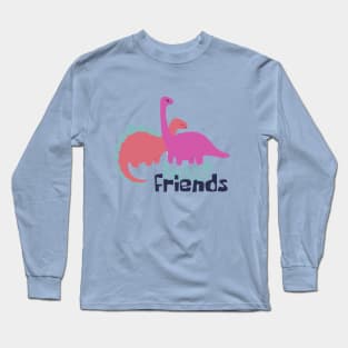 Best Friends cute pink dinosaurs Long Sleeve T-Shirt